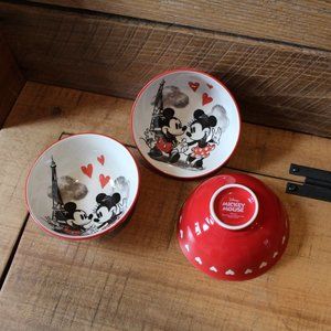 Disney Mickey & Minnie Mouse Paris bowls set of 3